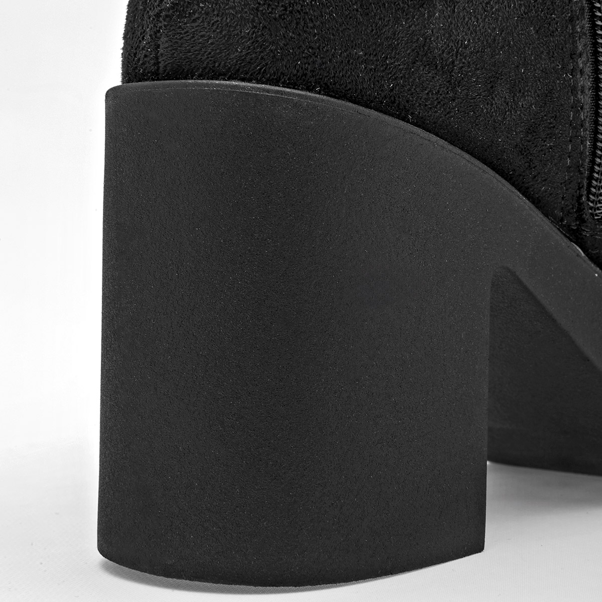 Catalina Bota Larga Gamuza Mujer Tacon Cuadrado 8cm Tubo 35cm Color Negro E9