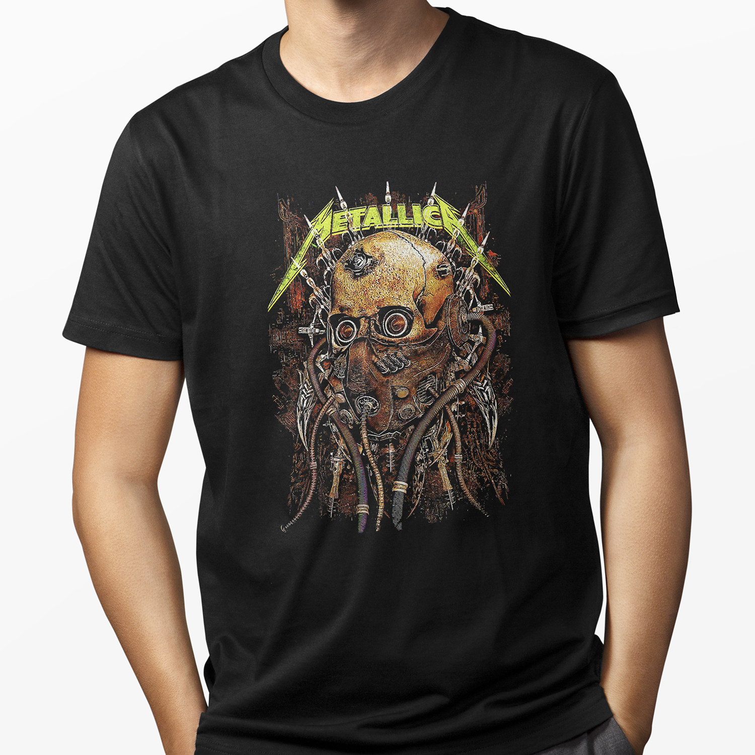 Playera para hombre Metallica Cyborg Skull XOLO