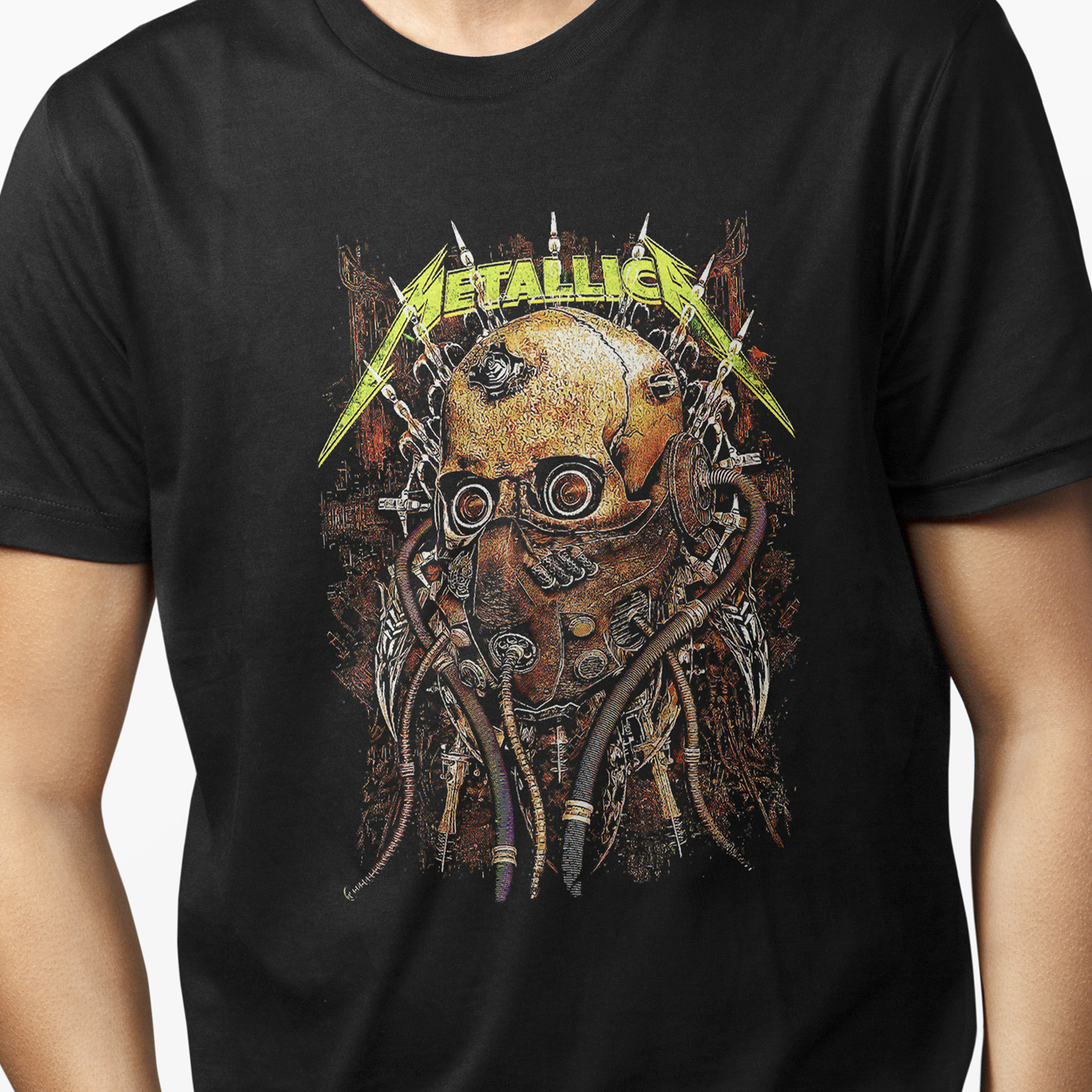 Playera para hombre Metallica Cyborg Skull XOLO