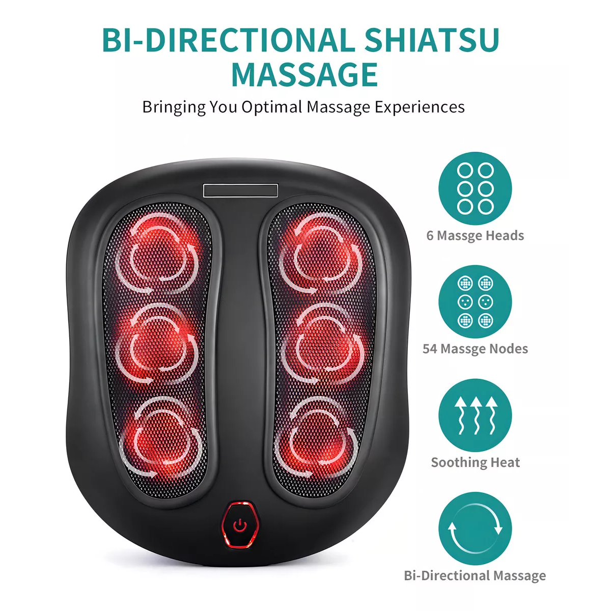 Masajeador De Pies Nekteck Shiatsu Color Negro