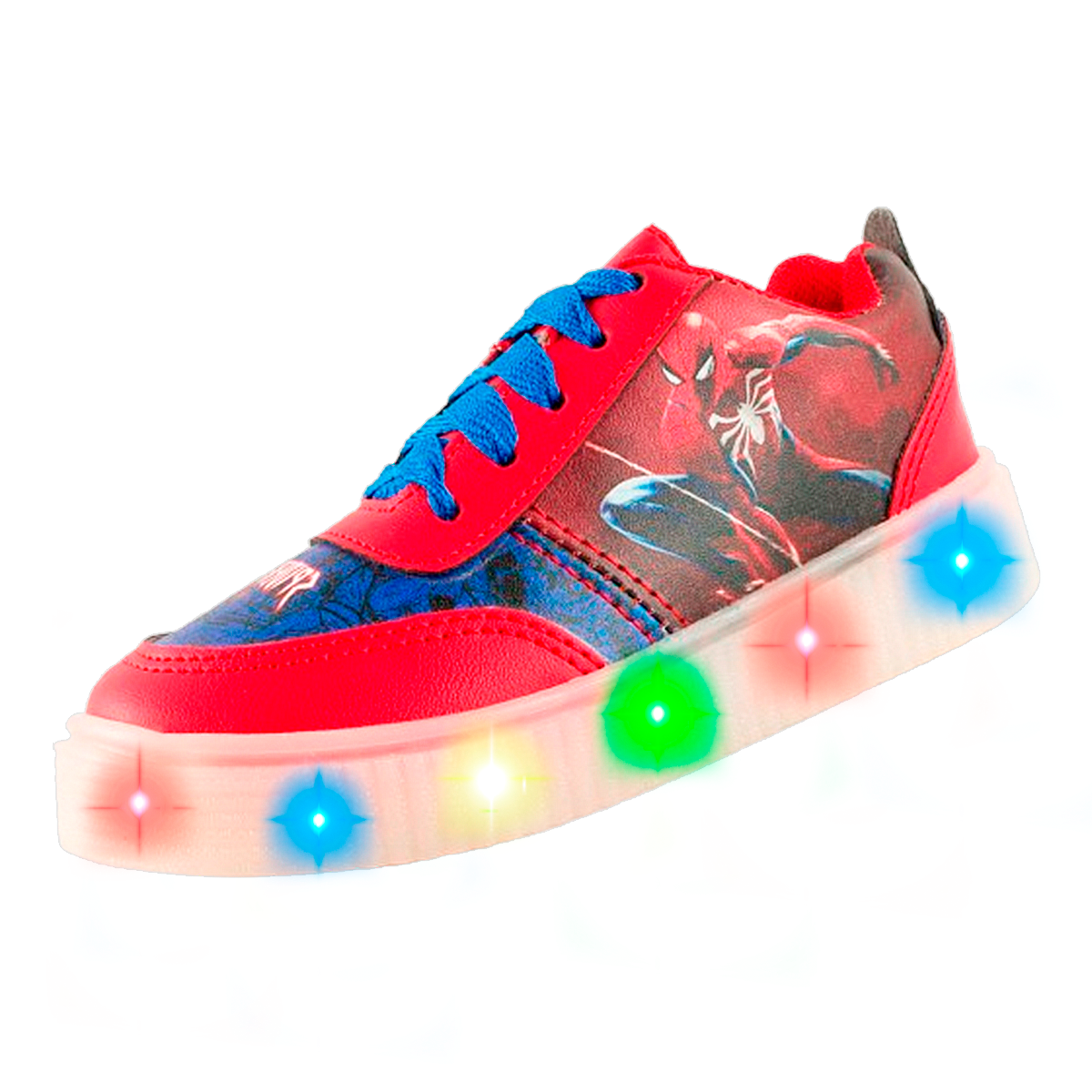 Tenis Niño Hombre Héroe Araña Luces Leds Vengadores 770-RJS