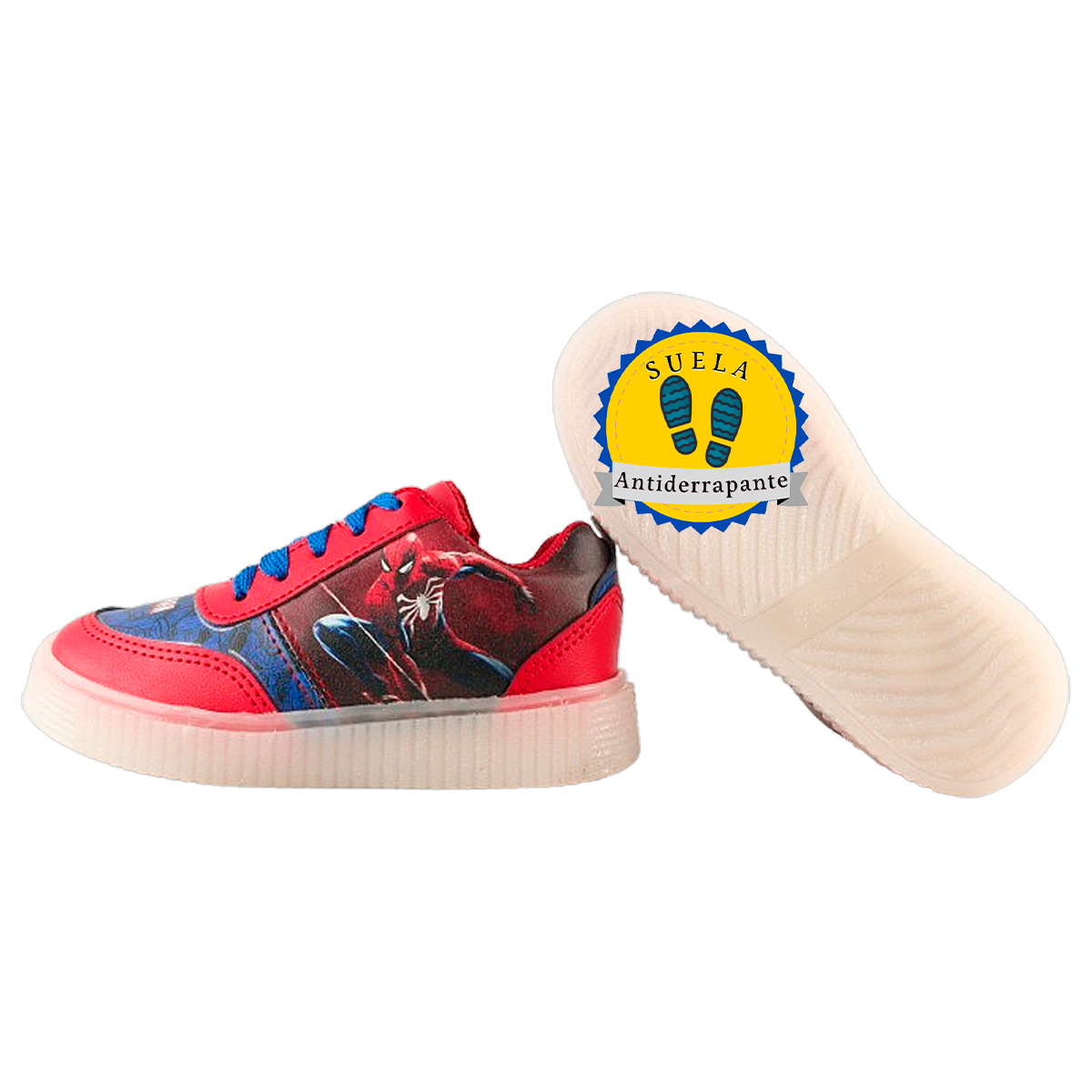 Tenis Niño Hombre Héroe Araña Luces Leds Vengadores 770-RJS