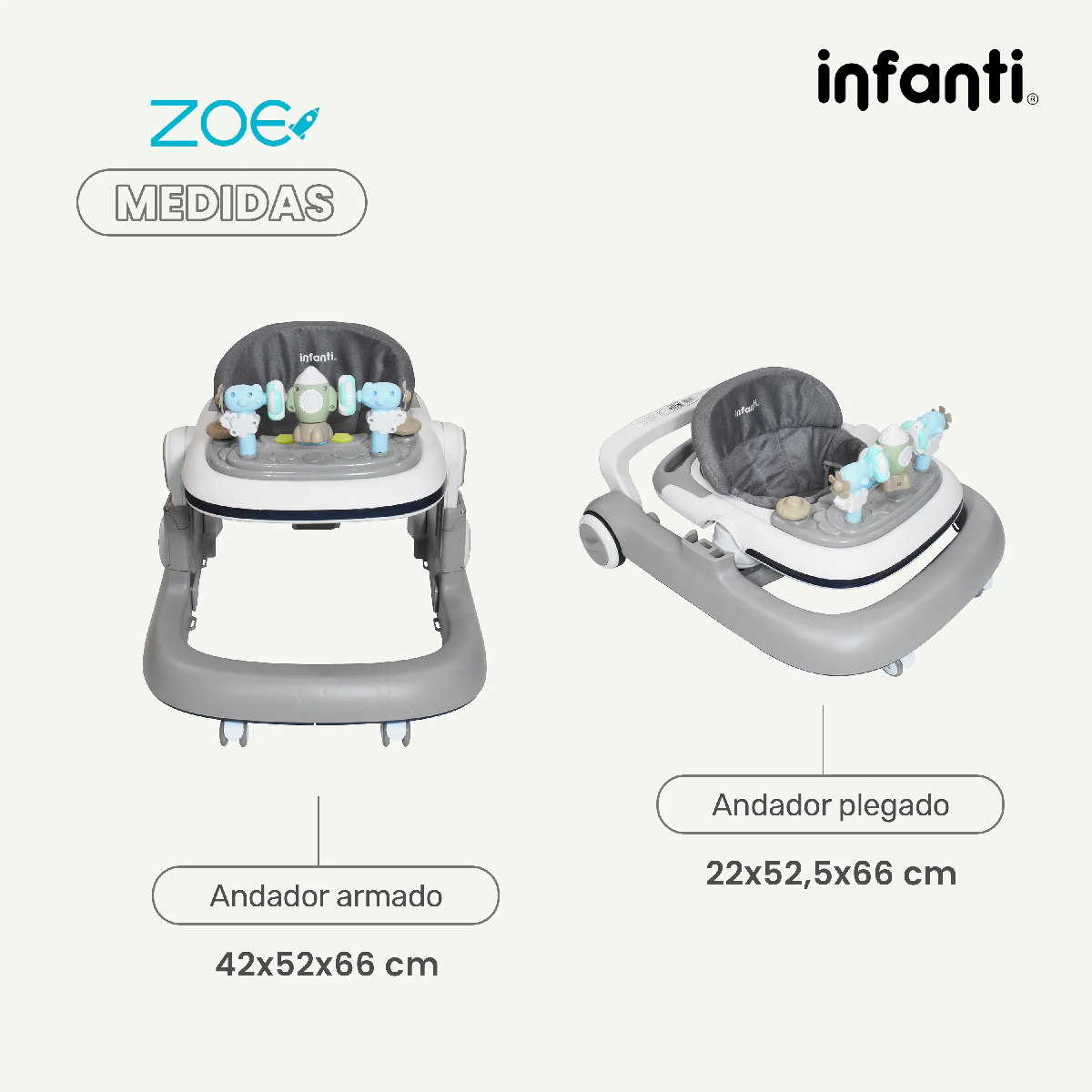 Andadera Zoe Infanti 2 En 1 Caminadora 