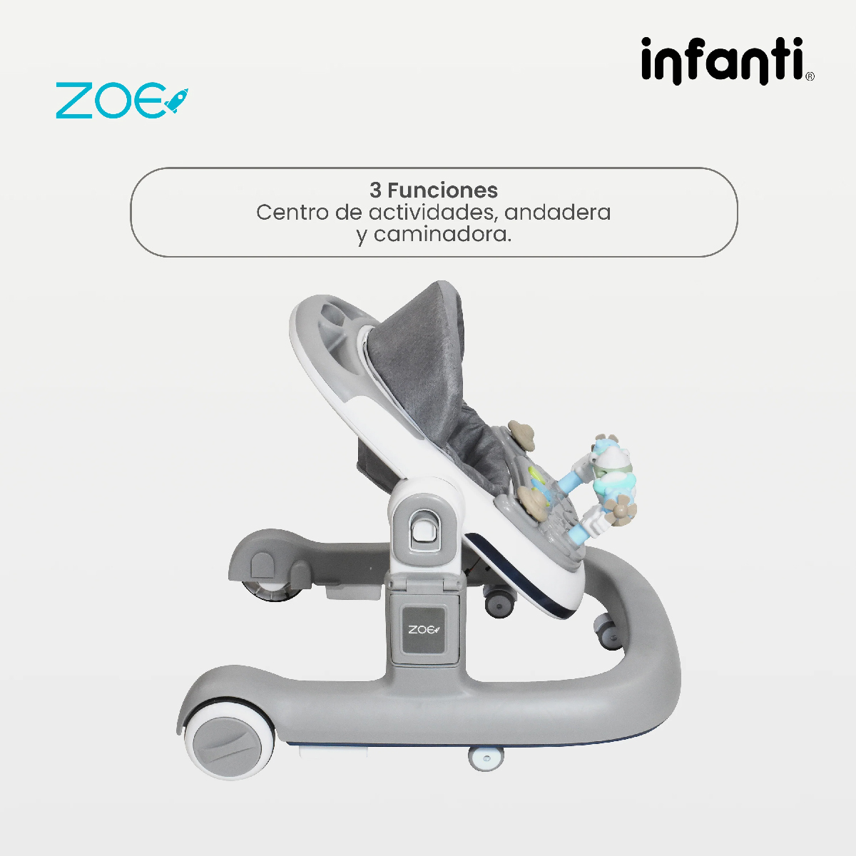 Andadera Zoe Infanti 2 En 1 Caminadora 