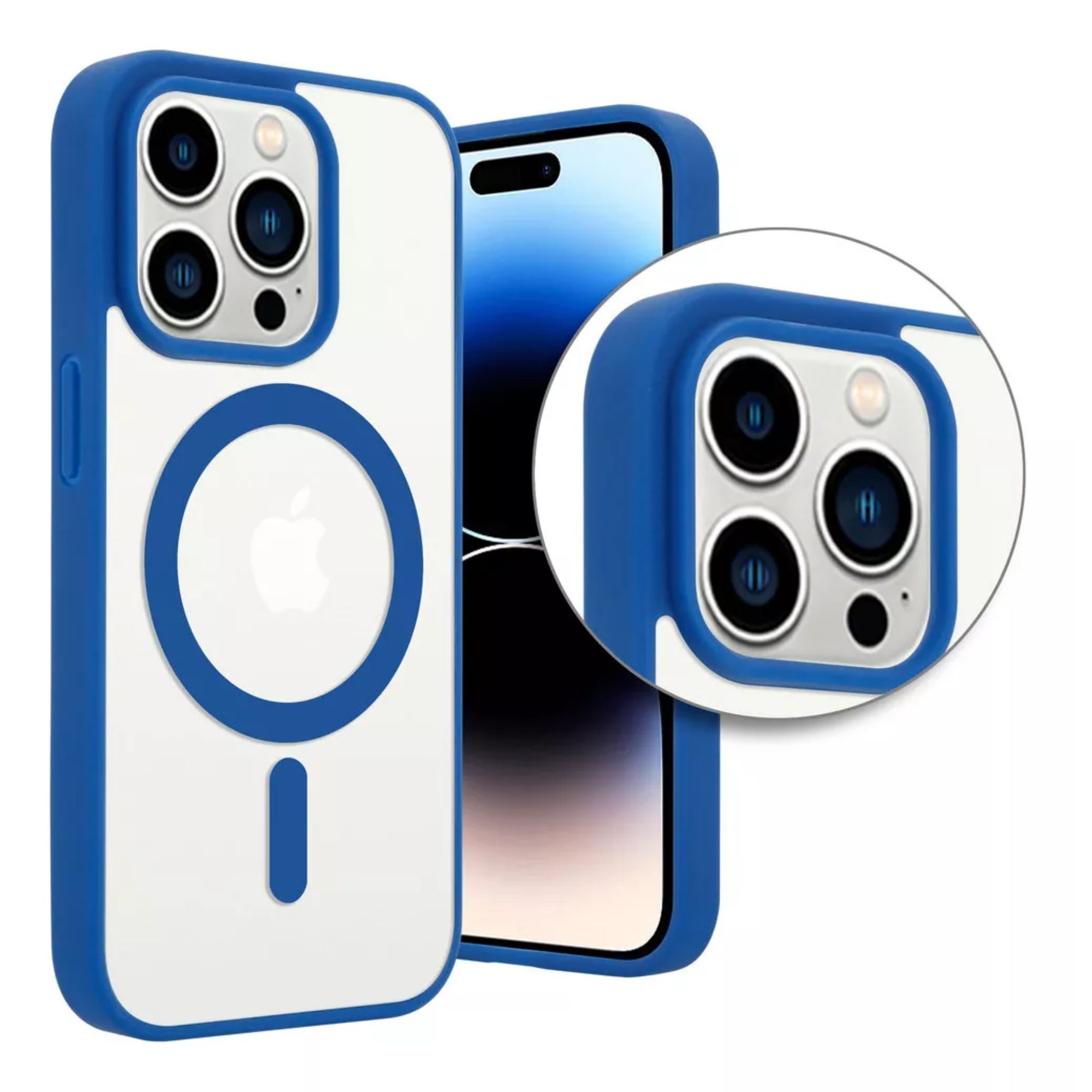 Funda Para iPhone Magsafe Uso Rudo + Cargador Inalámbrico Iphone 11 Color Azul