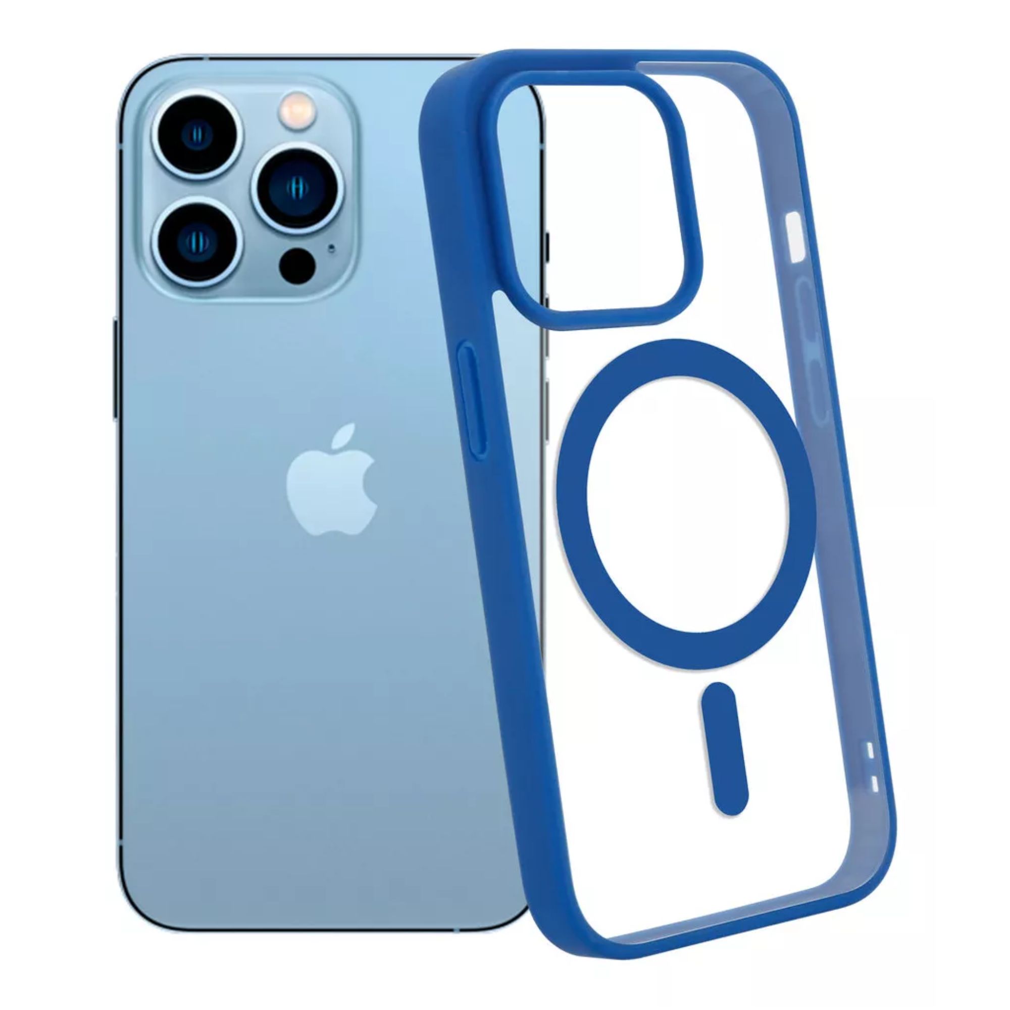Funda Para iPhone Magsafe Uso Rudo + Cargador Inalámbrico Iphone 11 Color Azul