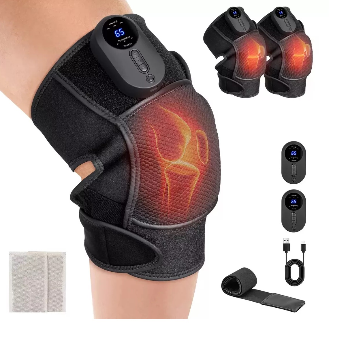 Par De Masajeadores De Calentados Multifunción Vibrador+lcd