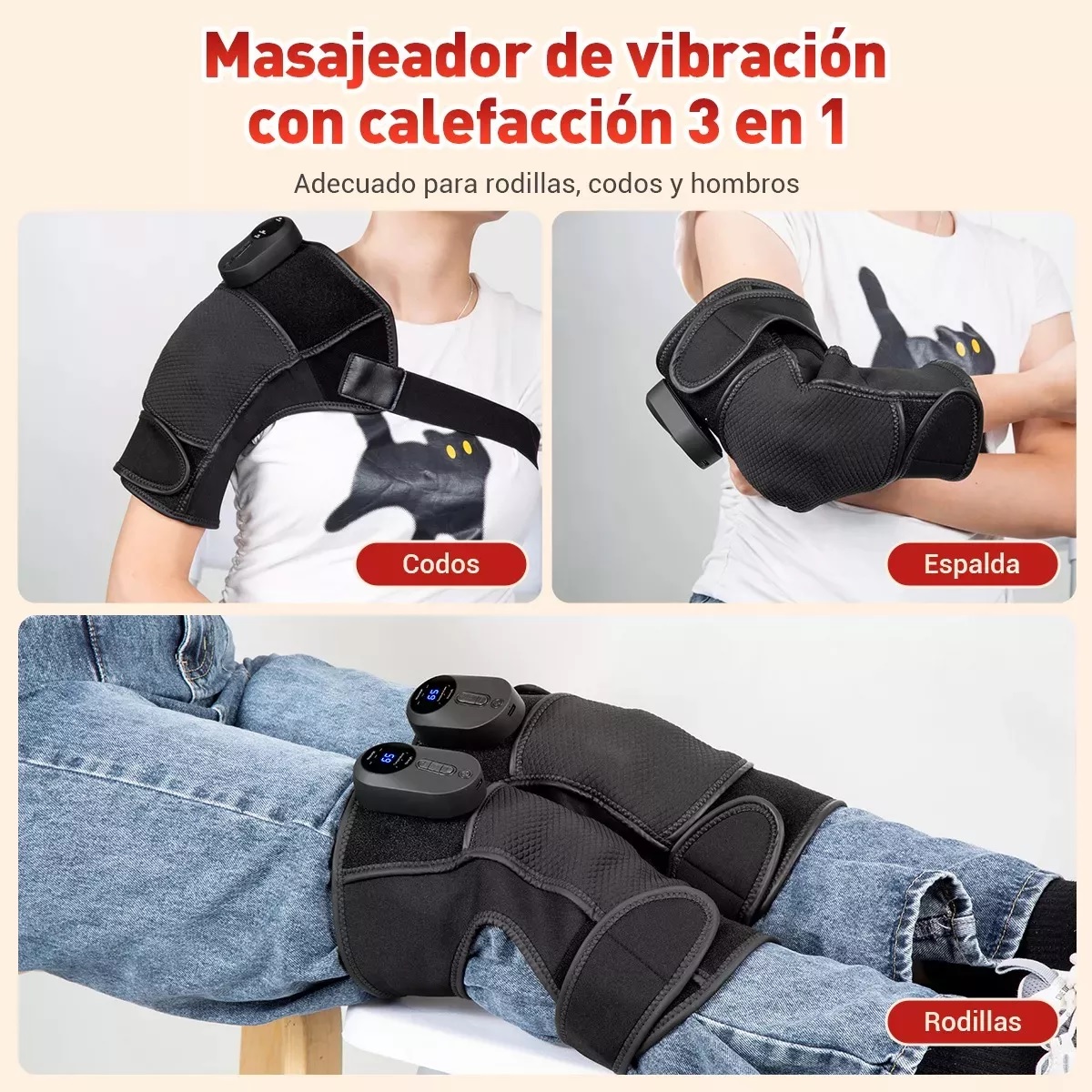 Par De Masajeadores De Calentados Multifunción Vibrador+lcd