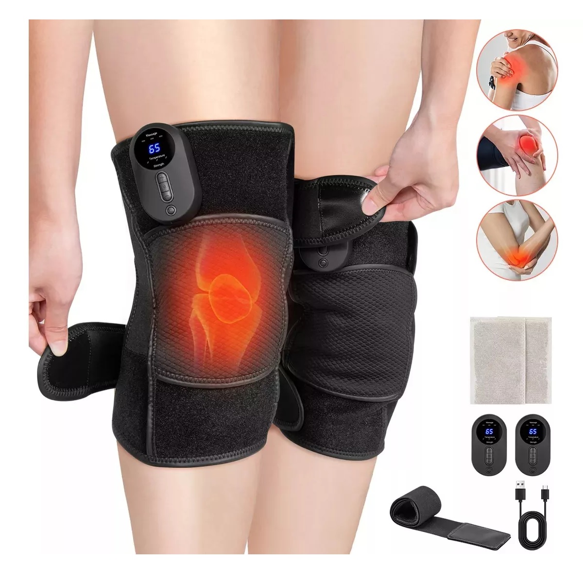 Par De Masajeadores De Calentados Multifunción Vibrador+lcd