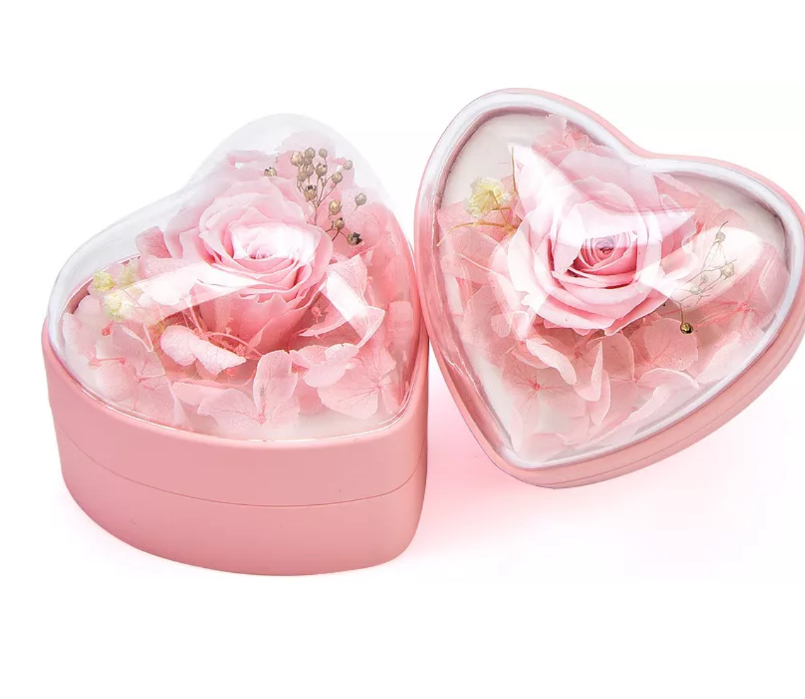 Caja Para Anillos De Compromiso En Forma De Corazón Rosa 