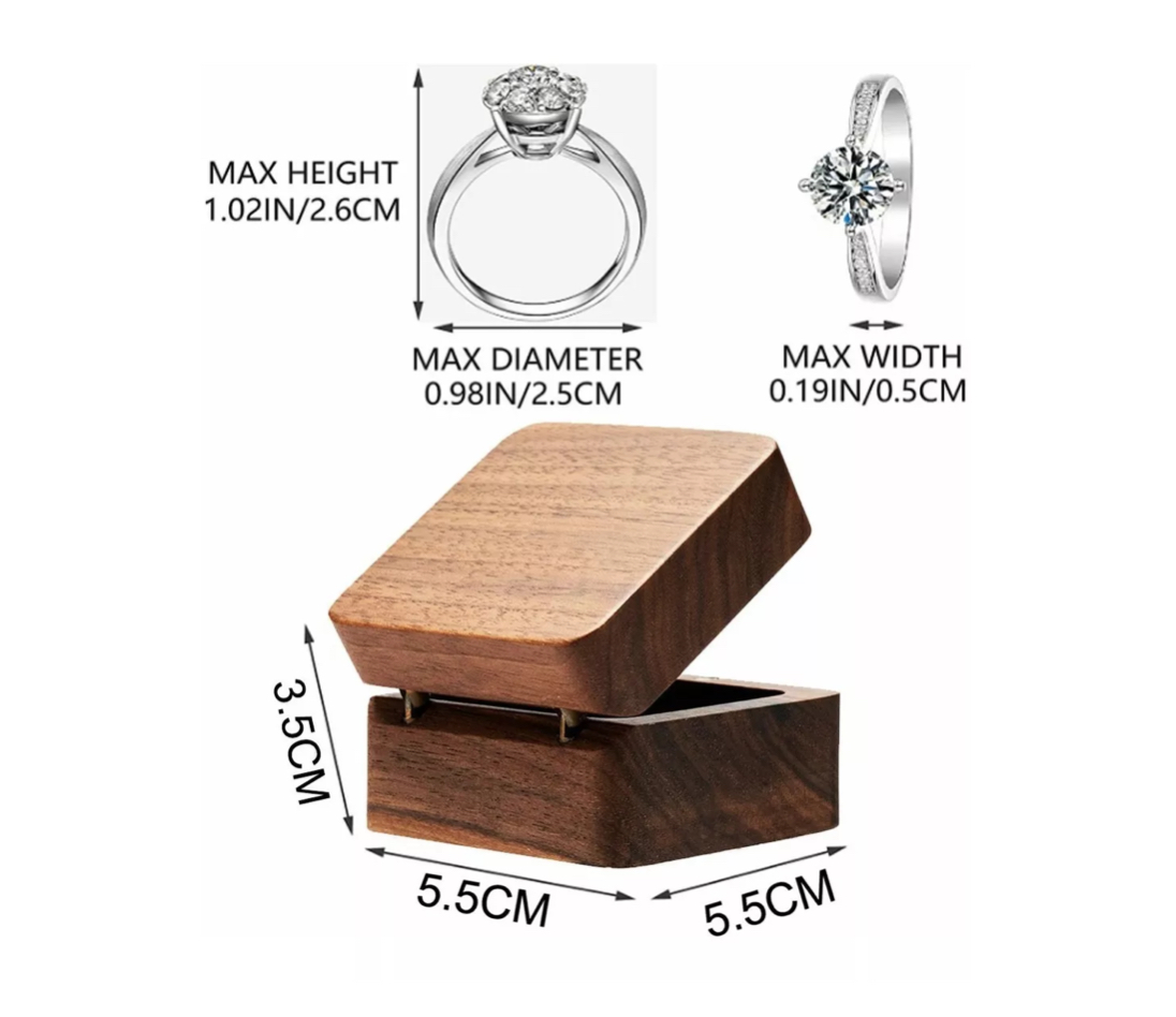 Caja De Madera Nogal Colgante Para Collar Estuche De Joyería