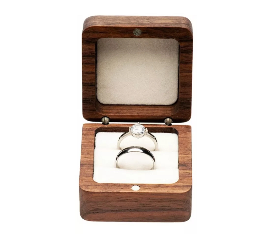 Caja De Madera Nogal Colgante Para Collar Estuche De Joyería