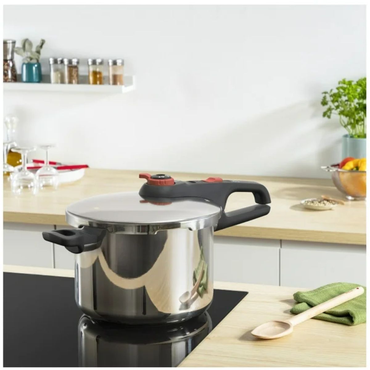 Olla de Presión 8 L Acero Inoxidable Secure Click Tefal T-fal