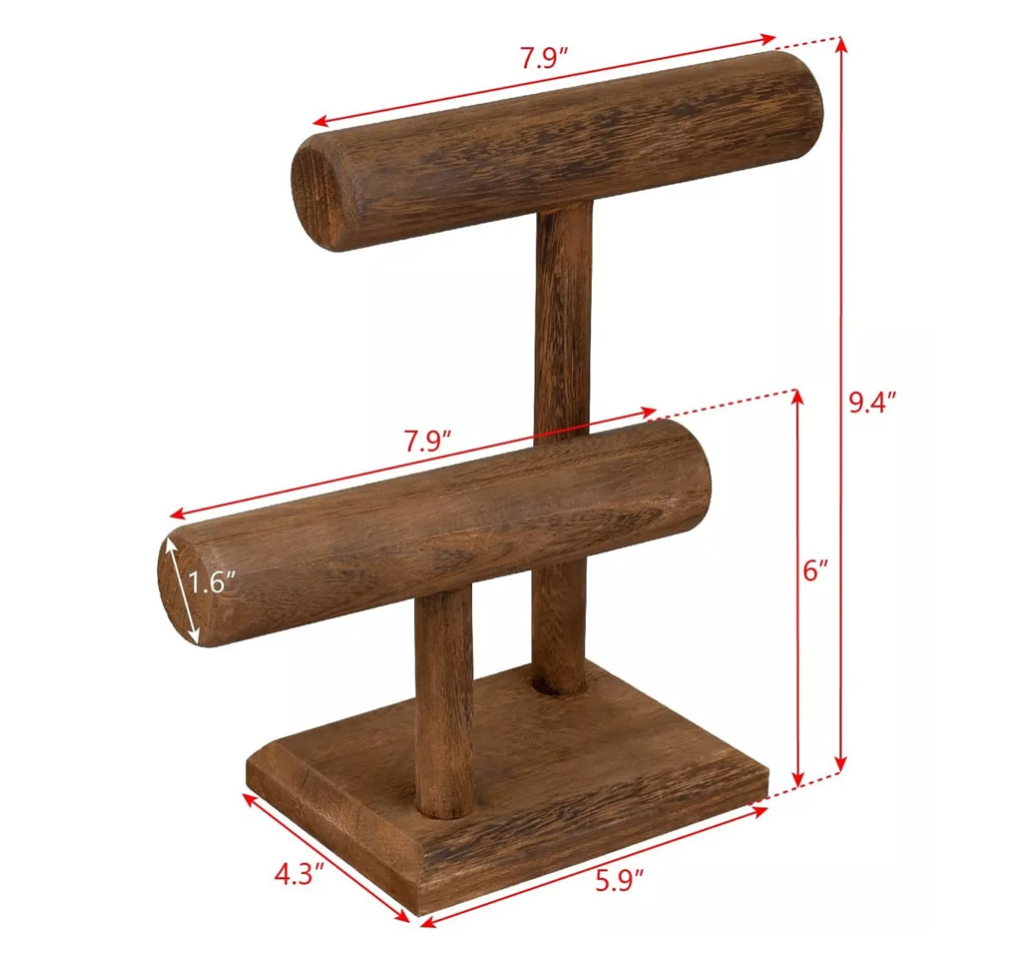 Exhibidor De Madera Porta Pulsera/porta Reloj Con 2 Niveles