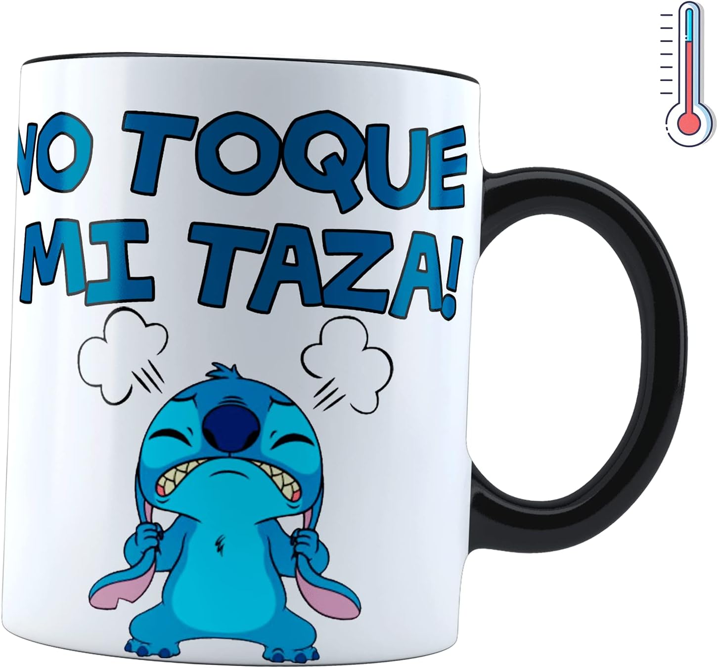 Taza Mágica Stitch No Toques Mi Taza | Frase Meme divertida | Cambia de color | Para Café o té