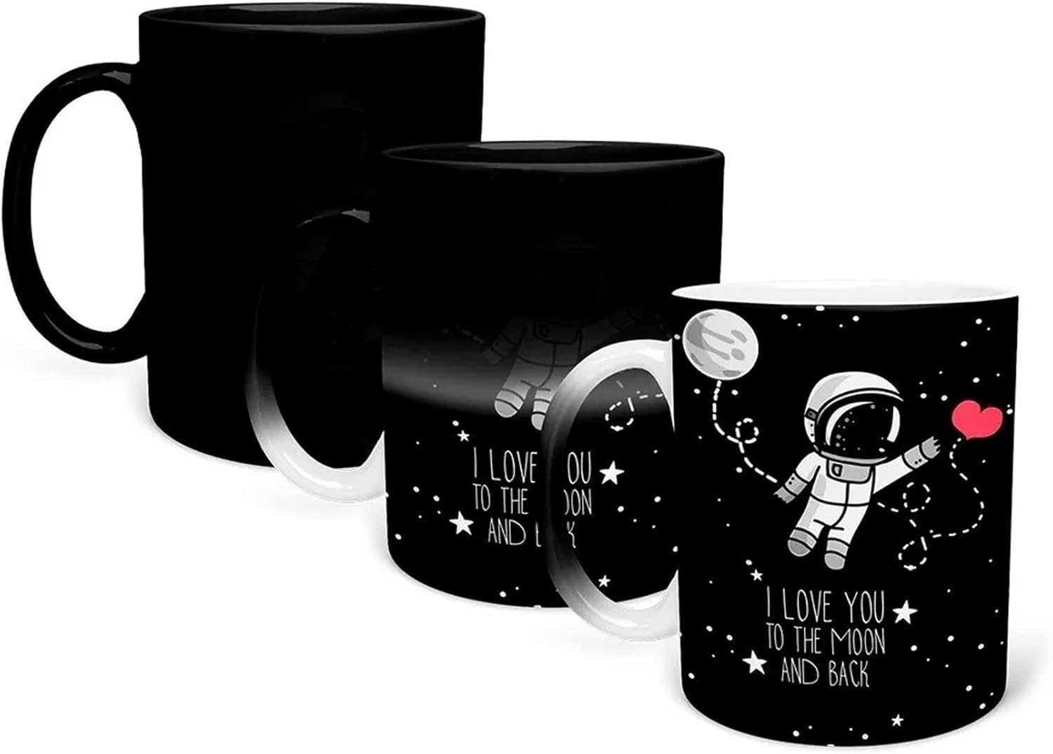 Taza Mágica Astronauta Frase Amor | Termica Cambia color | I love you - amor