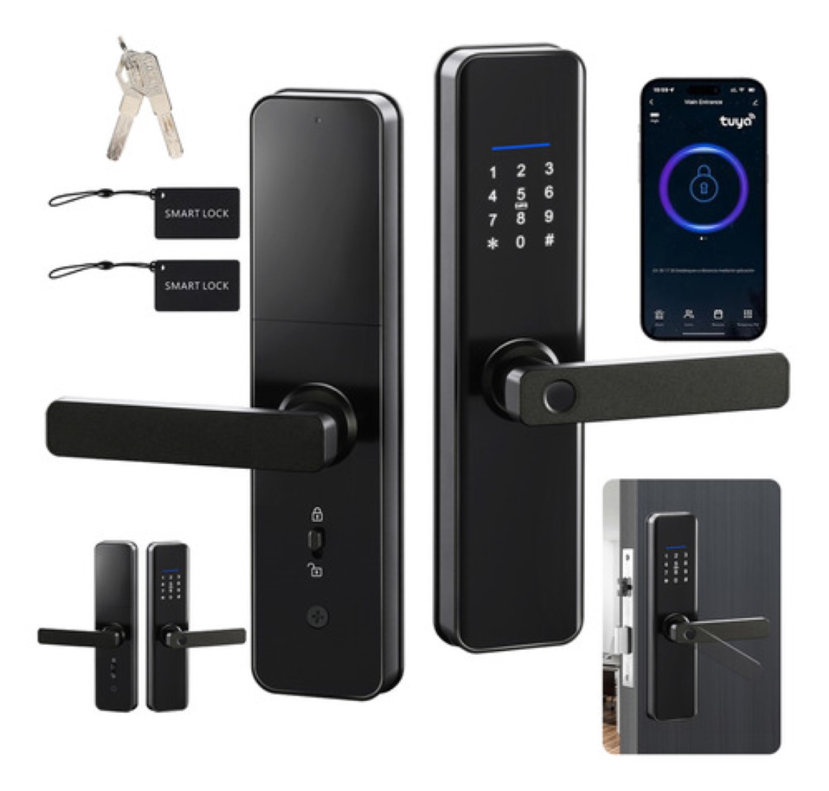 Chapa Cerradura Inteligente Electrónica Tuya Wifi 5 Maneras negro