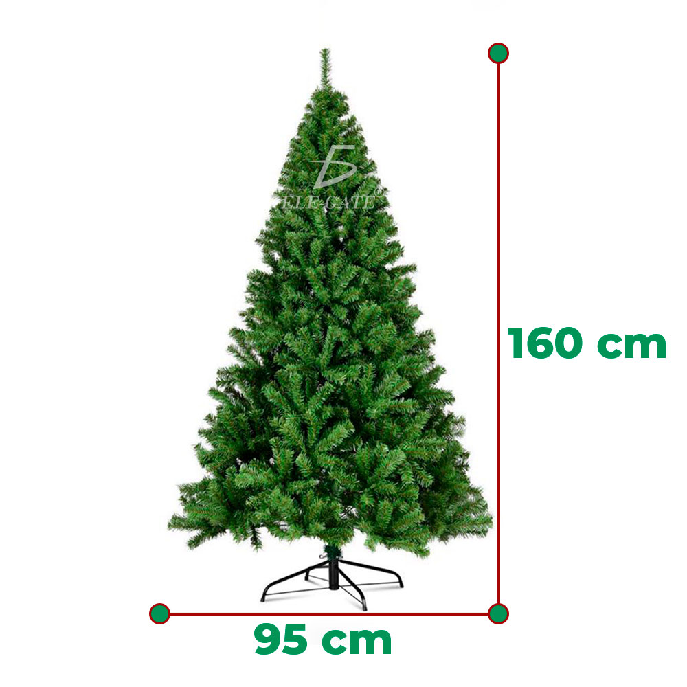 Árbol de Navidad Verde Artificial de 210cm con Ramas Flexibles y Follaje Abundante