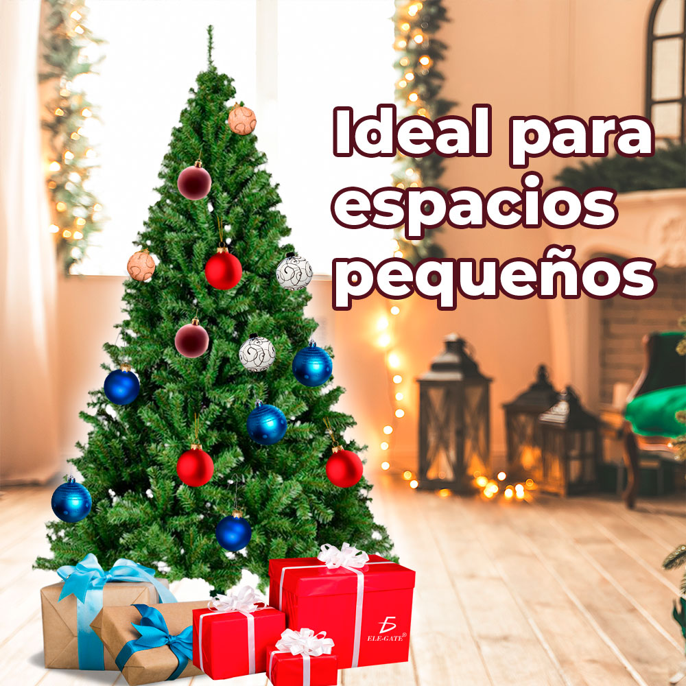 Árbol de Navidad Verde Artificial de 210cm con Ramas Flexibles y Follaje Abundante