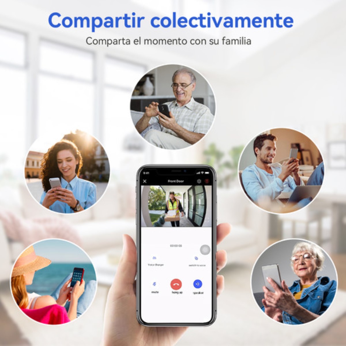Timbre Inteligente Inalámbrico Con Cámara 1 Transmiso 1 Rec blanco