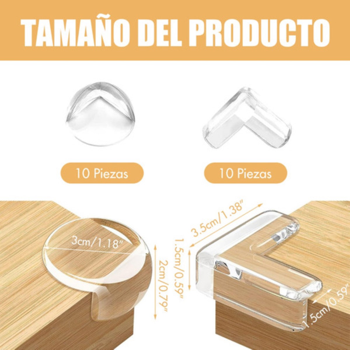 20 Piezas Muebles Para Bebes Protector De Esquinas De Mesas transparente