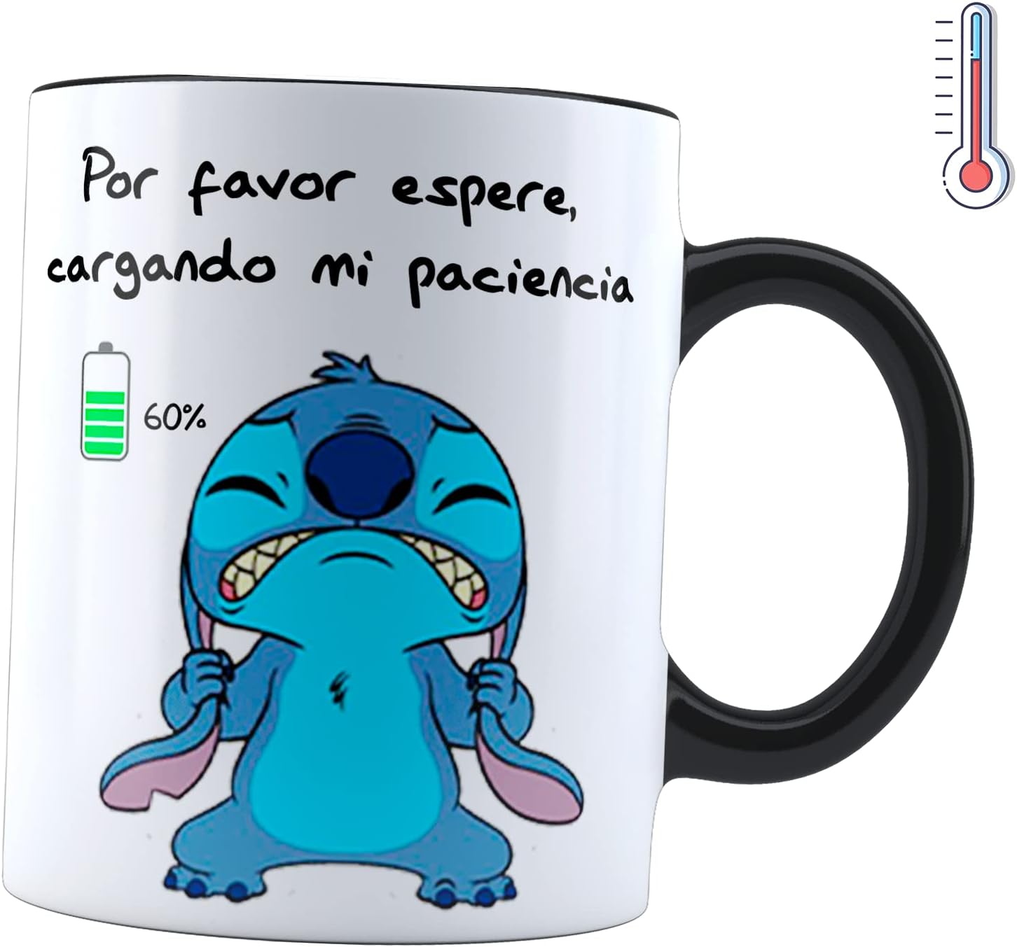 Taza Mágica Stitch cargando nivel de paciencia - error | Frase Meme ...