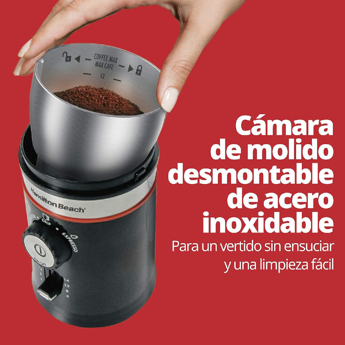 Molino de Café Hamilton Beach 14Tazas Acero Inoxidable 80393
