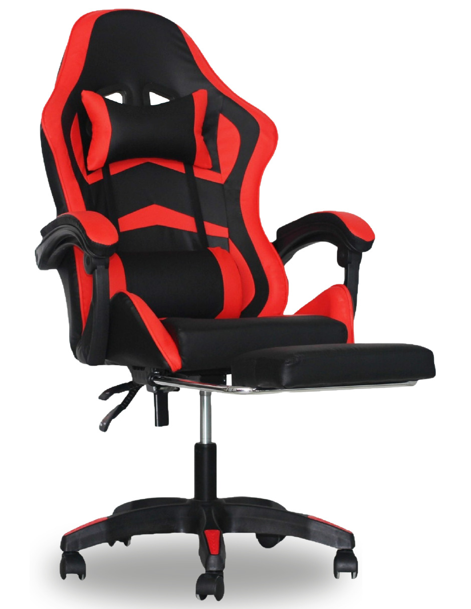 Silla Gamer Titano Raven Con Reposapiés Color Rojo 