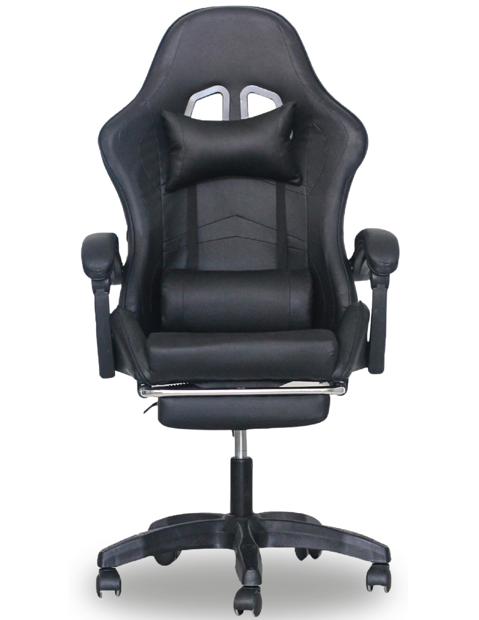 Silla Gamer Titano Raven Con Reposapíes Color Negro