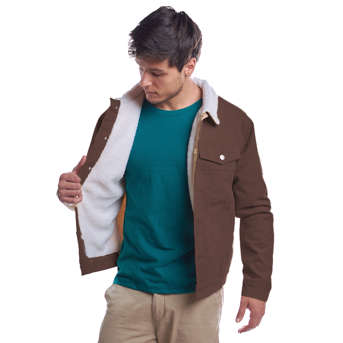 Chamarra de Pana con Borrega Polo Retro.
