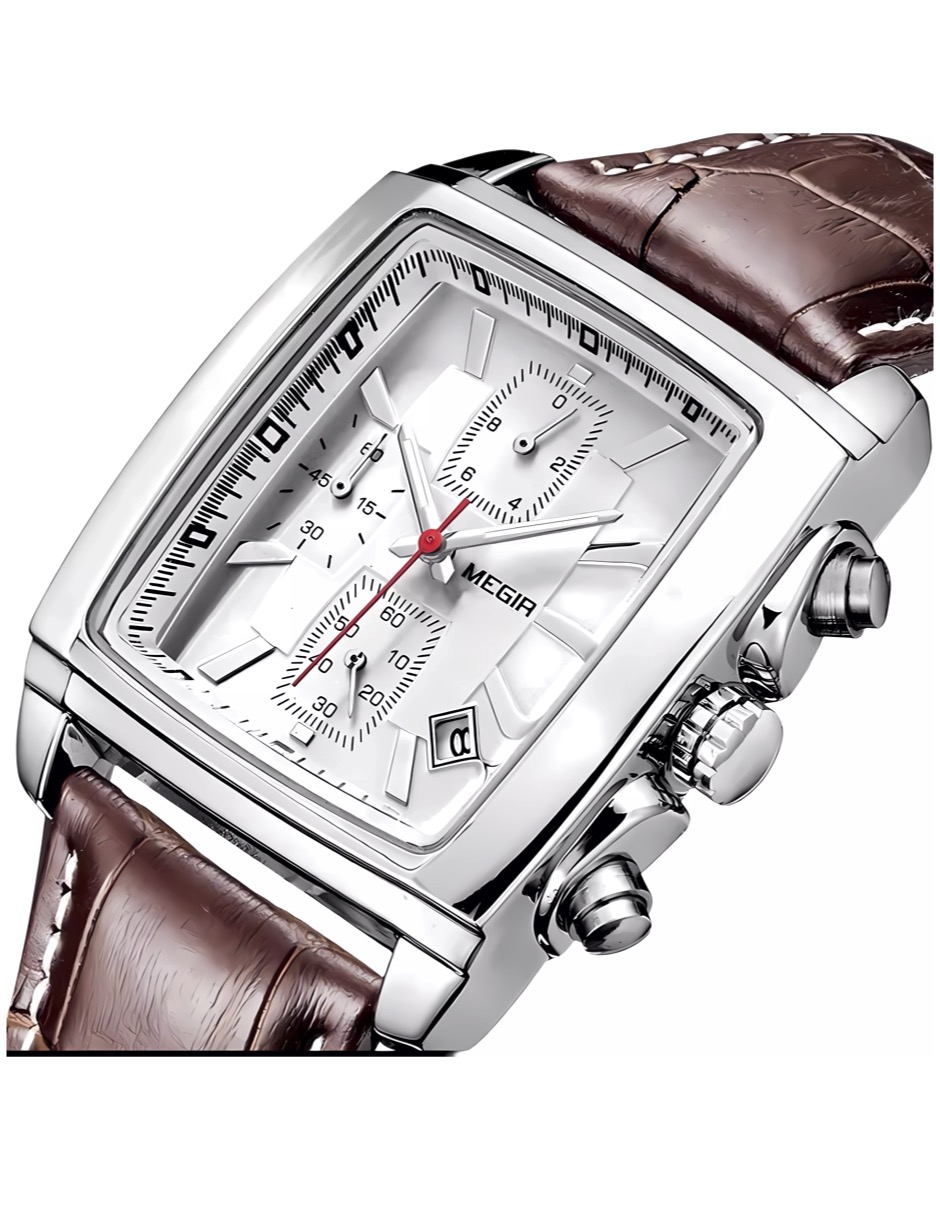 Reloj Megir para hombre Cuadrado Metalico