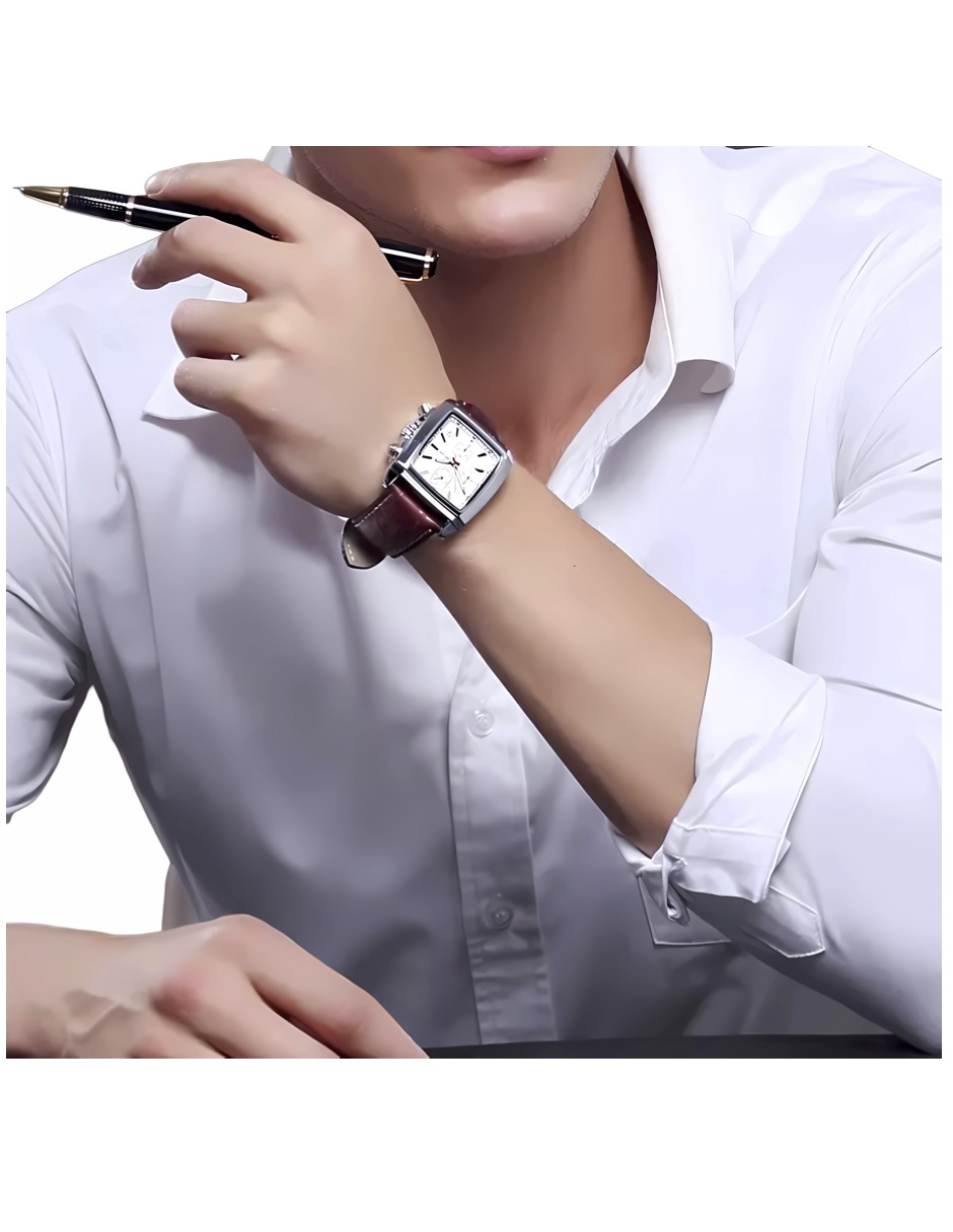 Reloj Megir para hombre Cuadrado Metalico