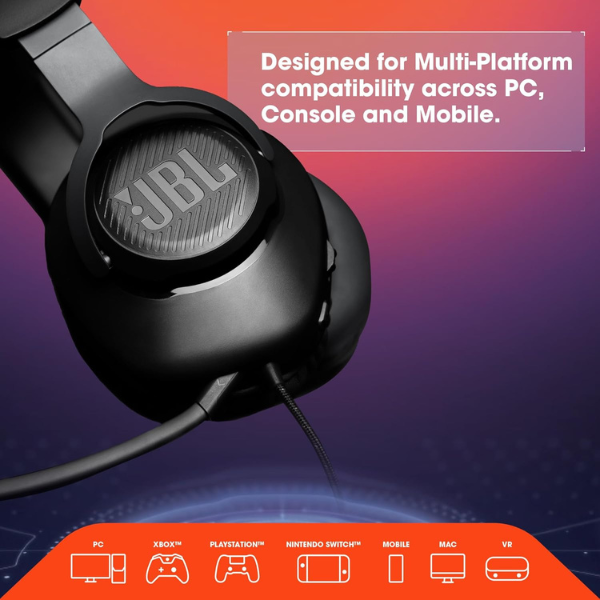 Audífonos Gamer Over Ear Quantum 100 con Micrófono Extraíble JBL