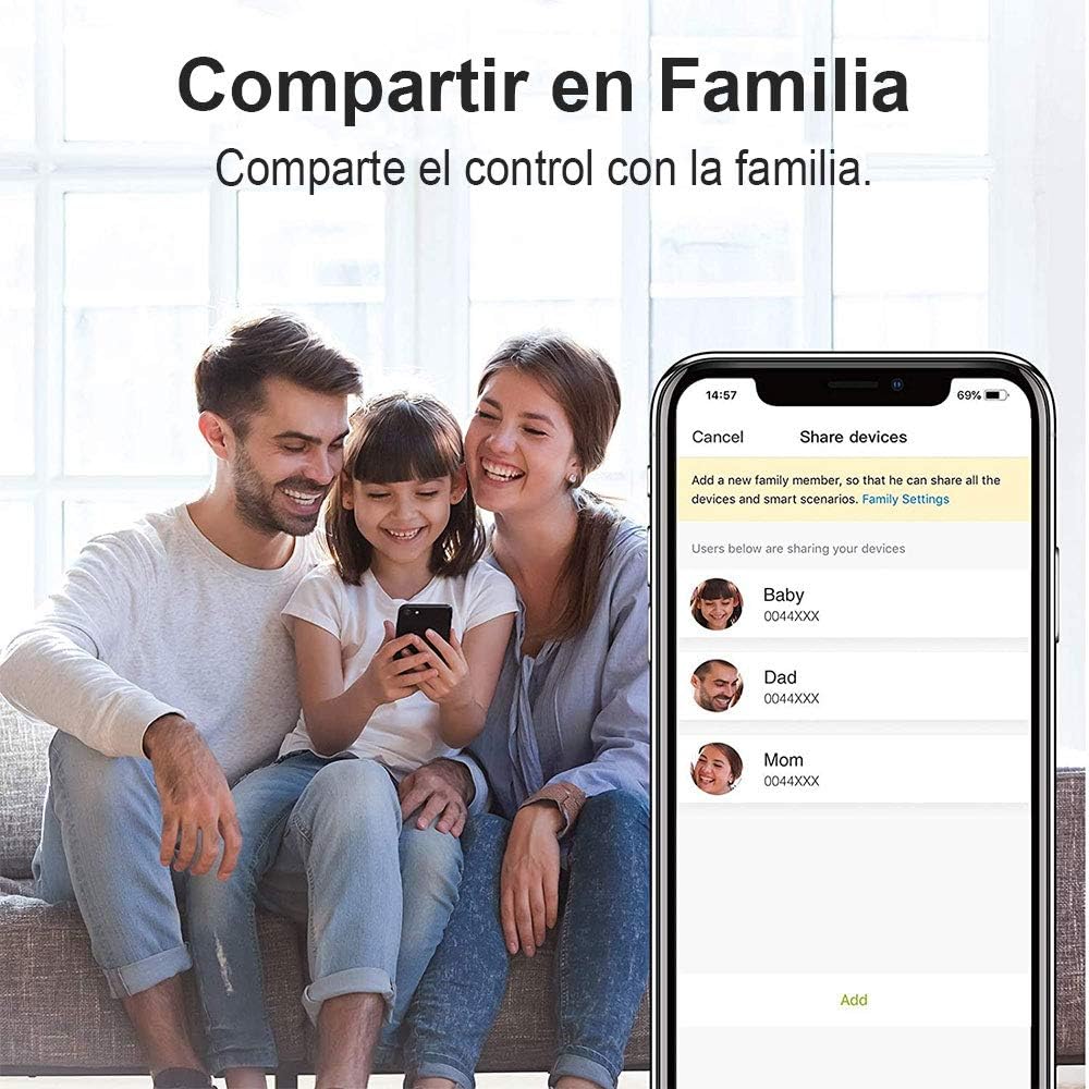 Wifi Smart Plug Paquete de 4, Enchufe Inteligente, Toma de Corriente Inalámbrica Compatible con Amazon Alexa, Google Home y IFTTT,Control Remoto via APP los Dispositivos Eléctricos
