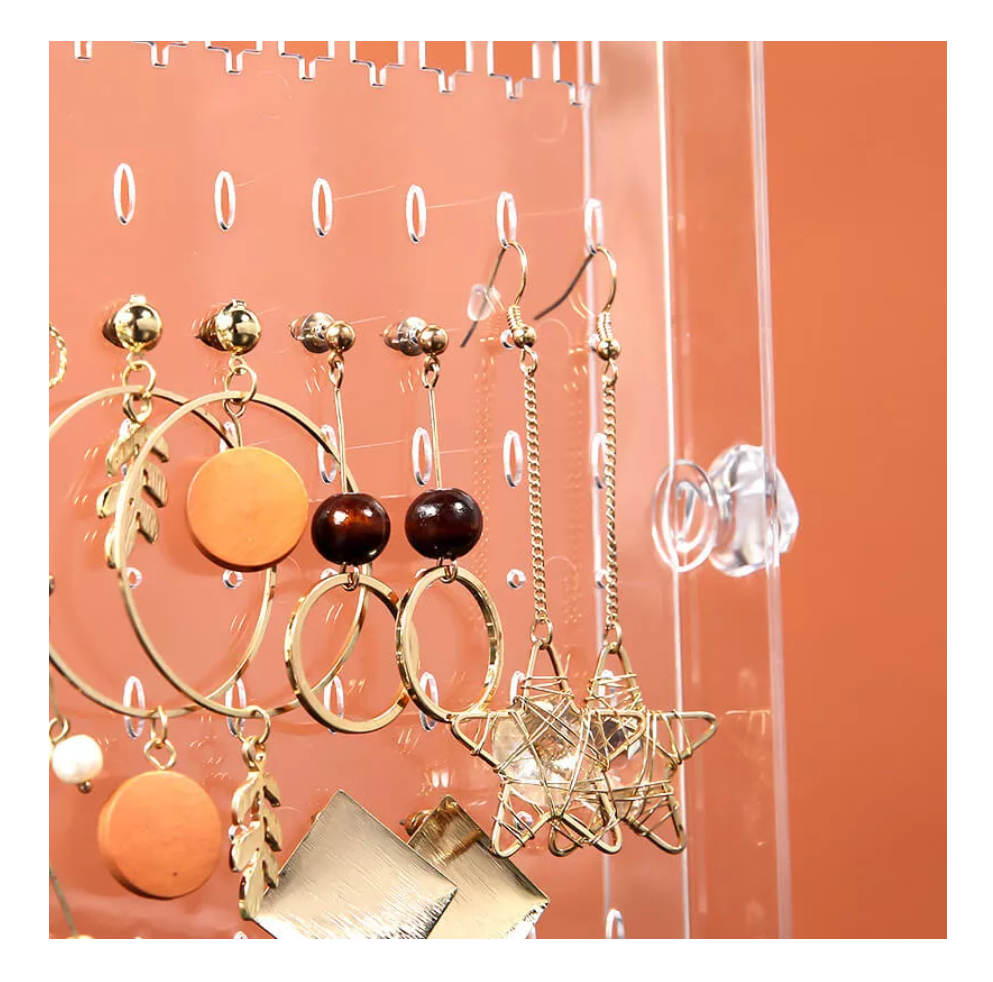Organizador De Aretes Joyero Vertical Con 5 Cajones Gris