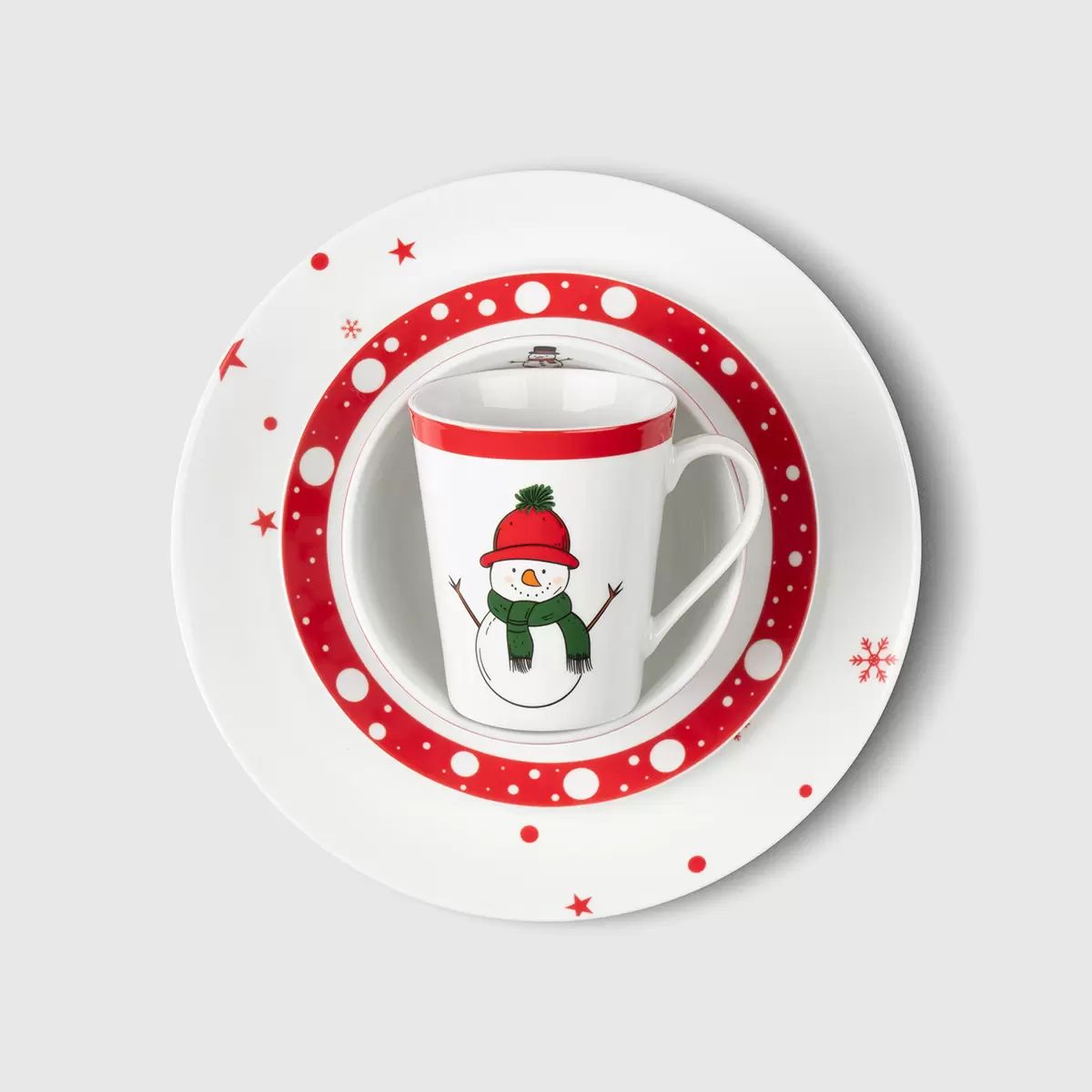 Vajilla Navideña Crown Baccara Snowman 16 piezas Porcelana Fina