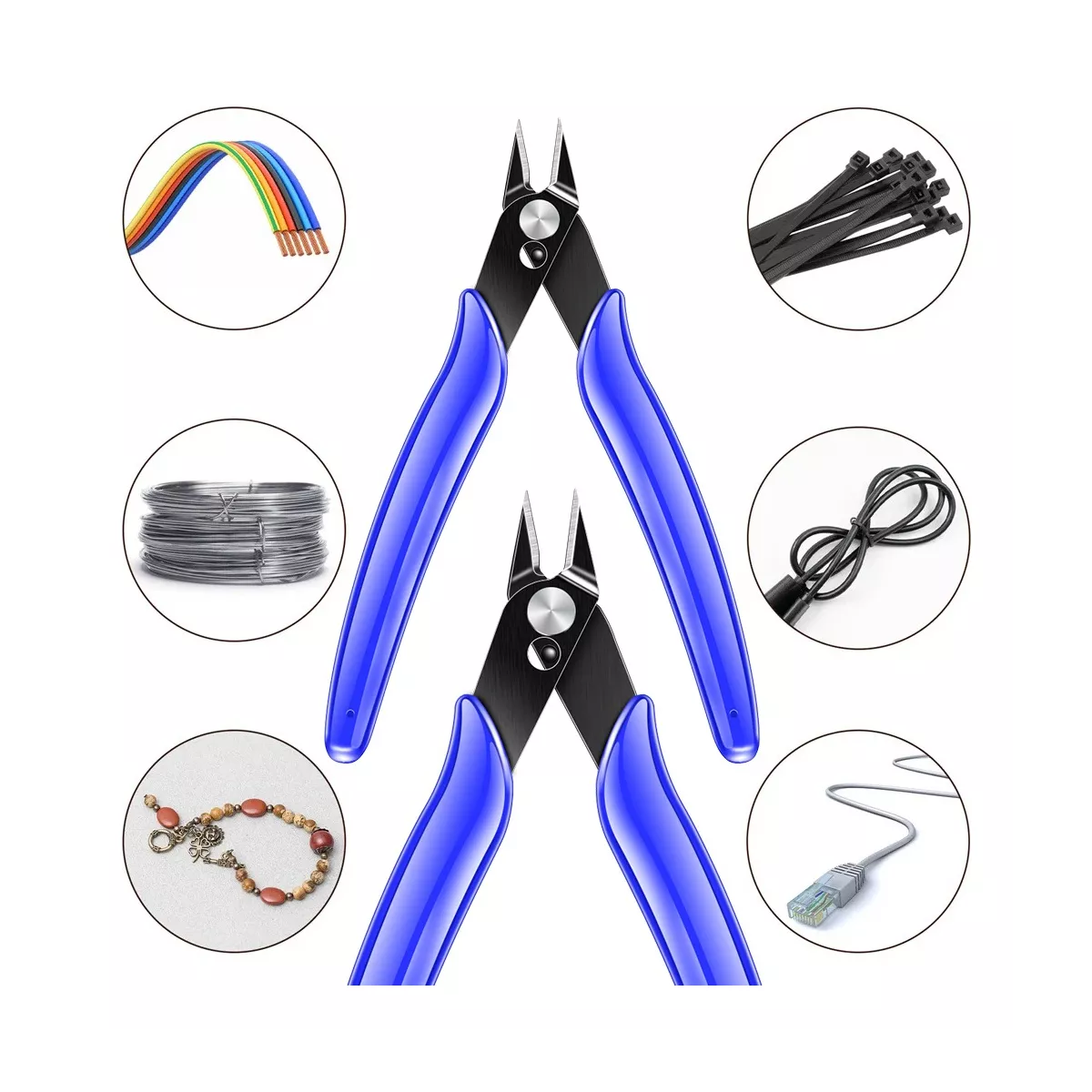 5 Pinzas De Micro Corte Electrónica Corte Exacto A Ras De Cable Nice-Power 170 5Pcs