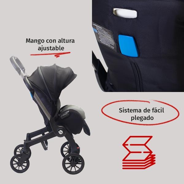Carriola Para Bebé Starkids Lyra Convertible A Autoasiento negro