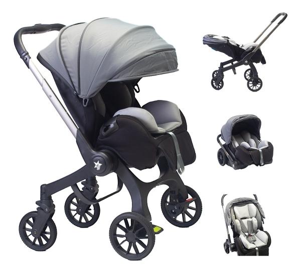 Carriola Para Bebé Starkids Lyra Convertible A Autoasiento gris