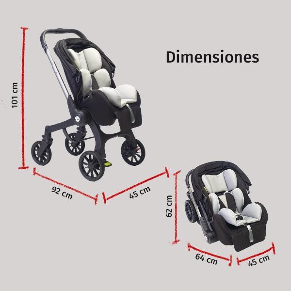 Carriola Para Bebé Starkids Lyra Convertible A Autoasiento negro