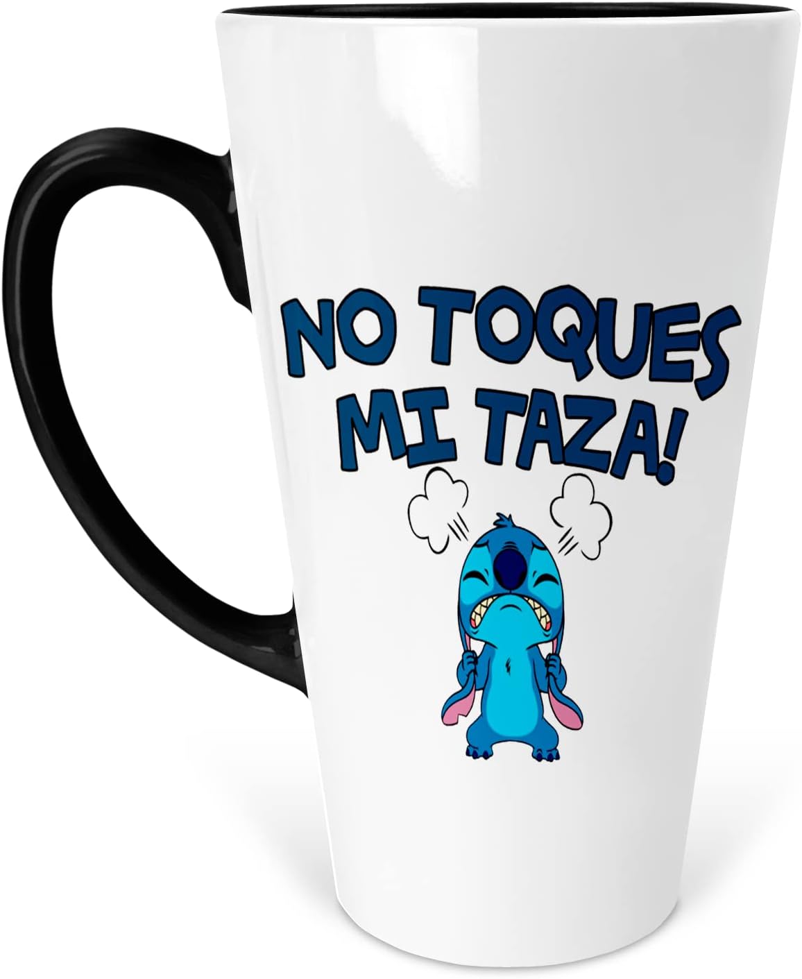  Taza Mágica Cónica Stitch No Toques Mi Taza Meme Divertido | 500 ml |Térmica cambia de color | Para café o té