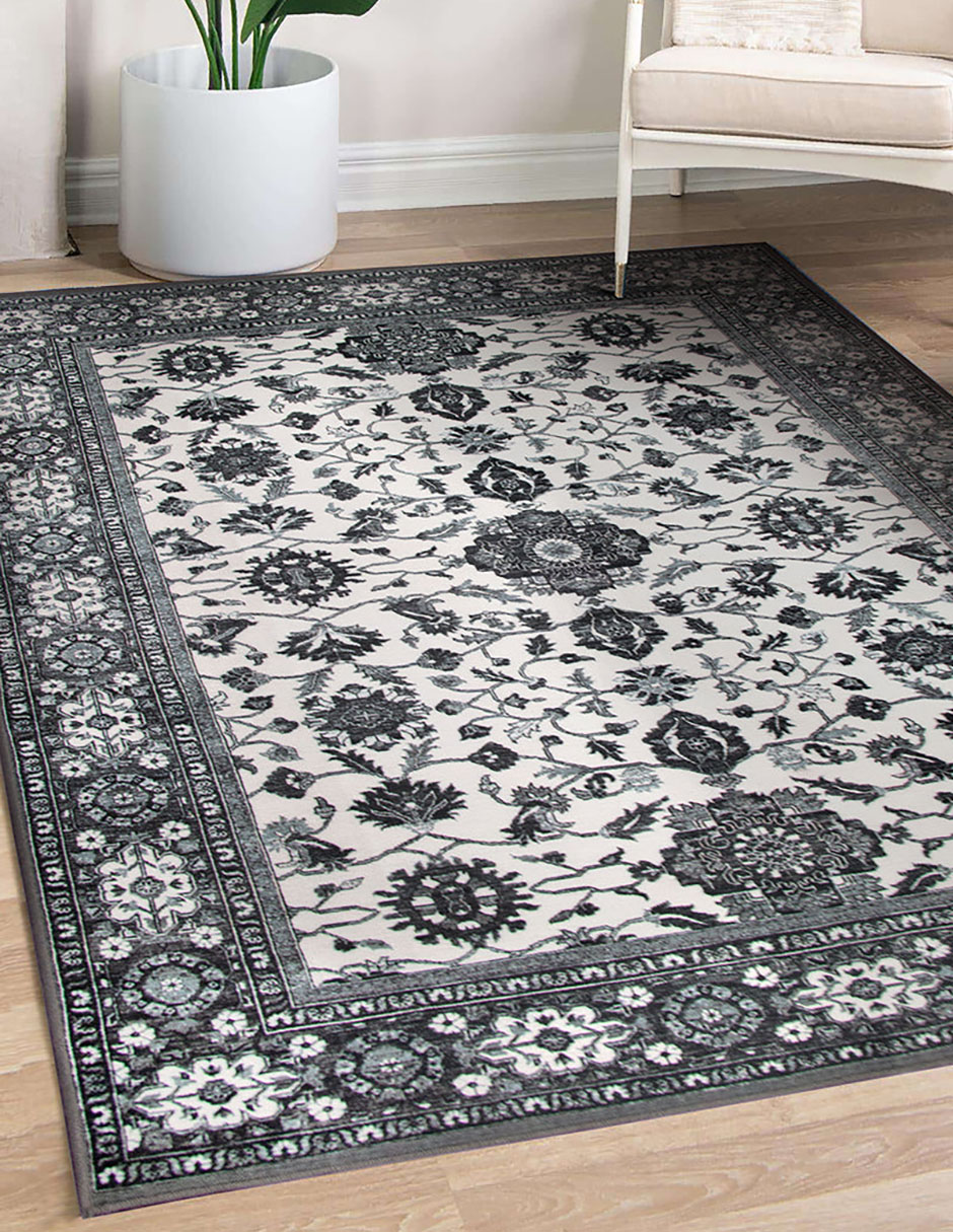 Tapete Decorativo Lavable Ramage Gris - Fine Art Tj