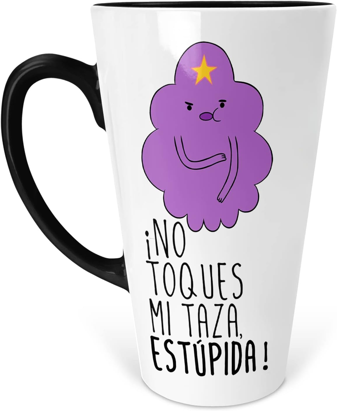  Taza Mágica Princesa Grumosa| No Toques mi taza | Frase Meme divertida | Cónica 500 ml | Para Café o té