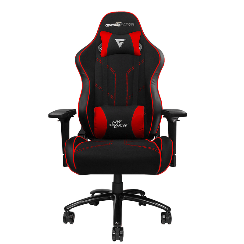 Game Factor Silla Gamer CGC600 V2, hasta 150Kg, Negro/Rojo