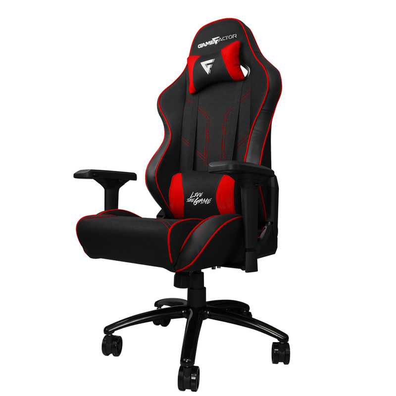 Game Factor Silla Gamer CGC600 V2, hasta 150Kg, Negro/Rojo