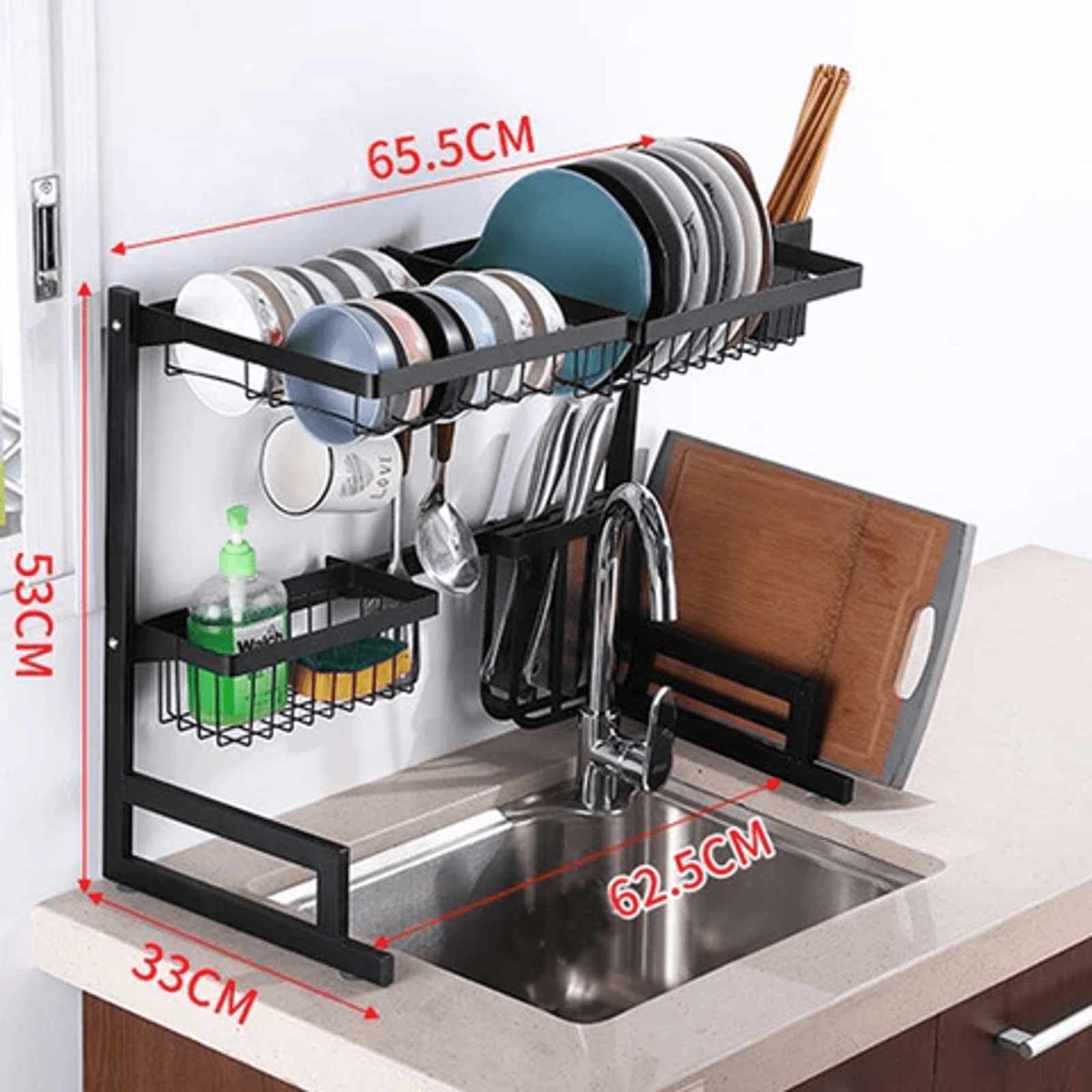 Escurridor Brandtrendy de 1 nivel y 65 cm para organización y secado de platos y utensilios