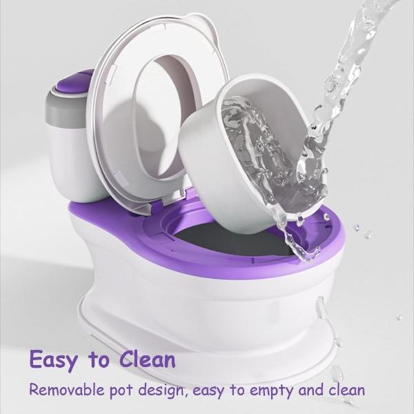 Baño Entrenador Infantil Aeiou Ysb-8919 Musical Para Niños morado
