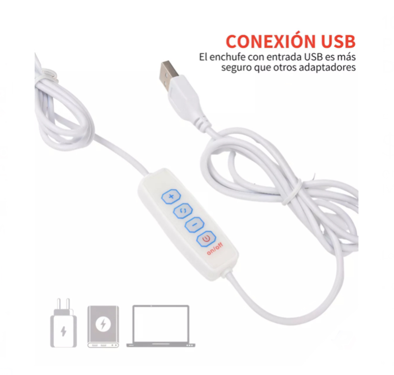 10 Focos Led Usb Luces Vanity Para Espejo De Maquillaje Color De La Luz Blanca