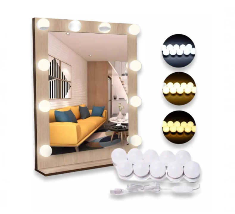 10 Focos Led Usb Luces Vanity Para Espejo De Maquillaje Color De La Luz Blanca