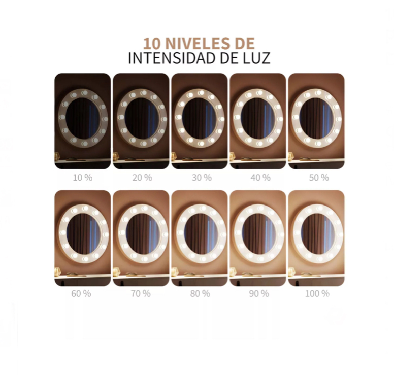 10 Focos Led Usb Luces Vanity Para Espejo De Maquillaje Color De La Luz Blanca